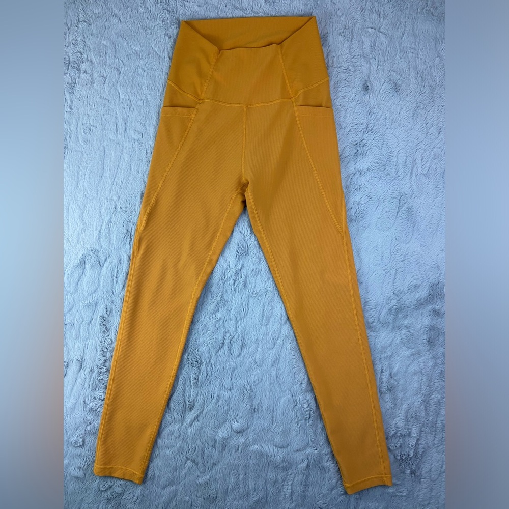 Wilo The Label Base Ribbed 7/8 Leggings Mustard Yellow Medium M